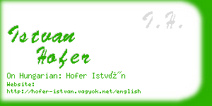 istvan hofer business card